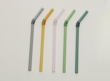High Quality Wrapped Colorful Glass Straws Custom
