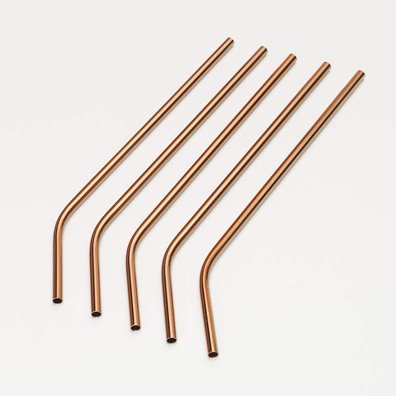 Wholesale Rose Gold Metal Straws Stainless Steel Manufacture