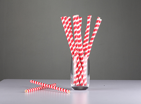 Sale Red Stripe Natural Straws of Paper Supply