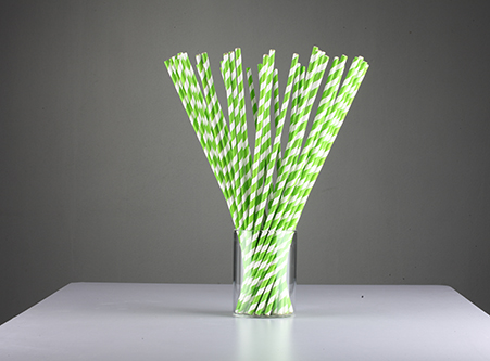 Eco Paper Straws Green Stripe Manufacturer China