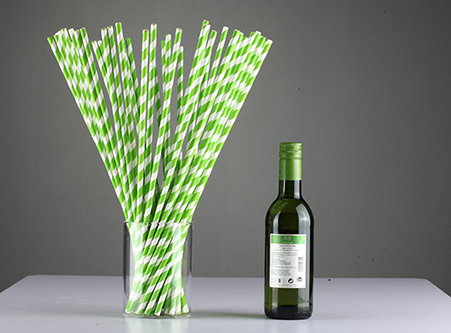 Eco Paper Straws Green Stripe Manufacturer China