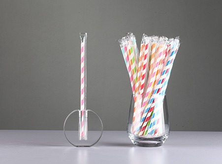 China Stripe Paper Straws with Individual Wrapped