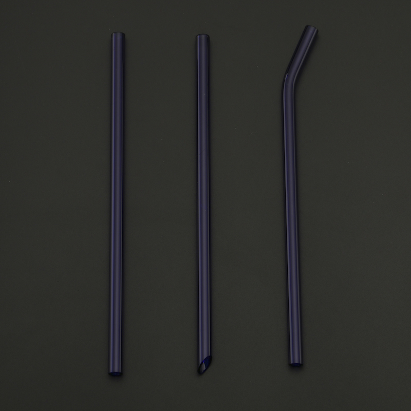 Blue Drinking Glass Straws for Sale