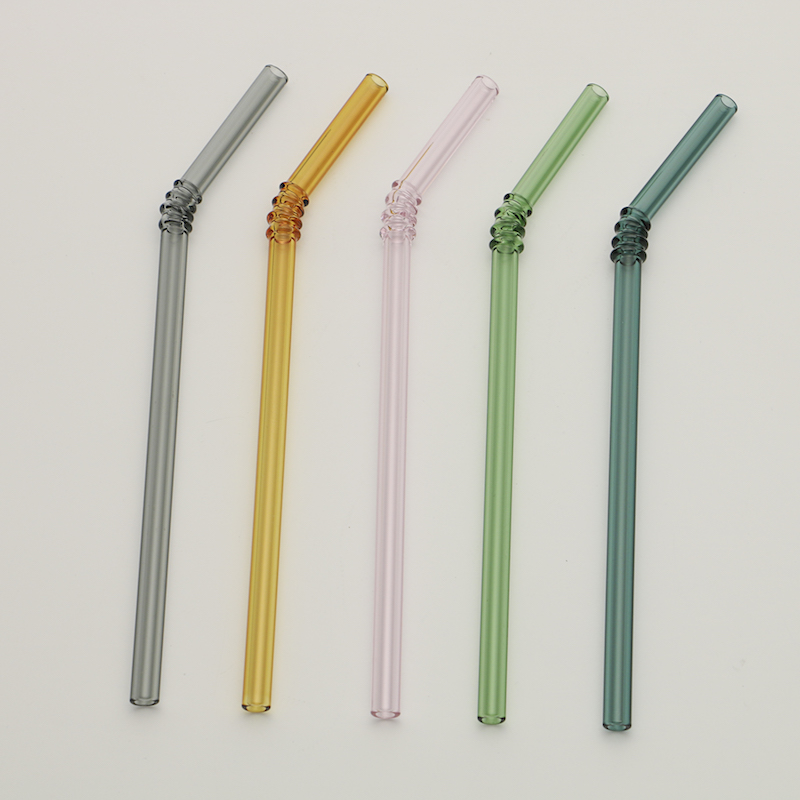 High Quality Wrapped Colorful Glass Straws Custom