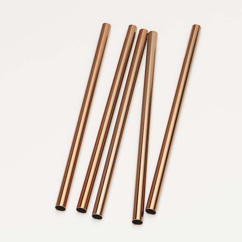 Wholesale Rose Gold Metal Straws Stainless Steel Manufacture