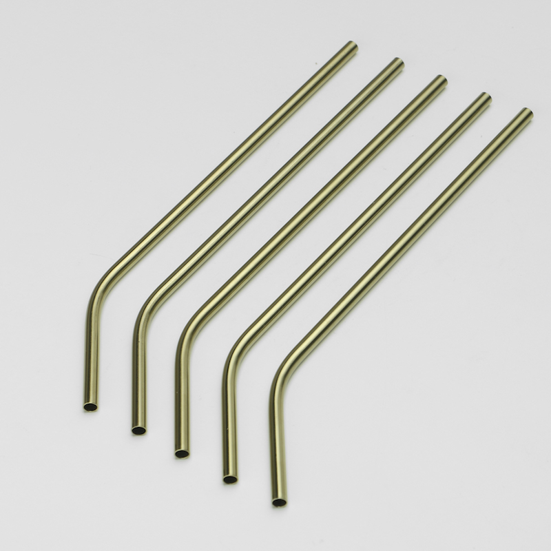 Champagne Gold Biodegradable Metal Straws