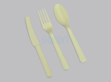 Cornstarch Fork Spoon and Knife Yellow Supplier China