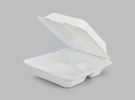 ODM Eco-friendly Clamshell Sugarcane Lunch Box with Lid