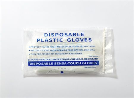 Disposable plastic transparent PE gloves