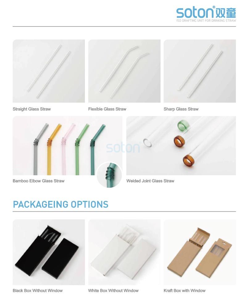 Manufacture Eco Glass Straws with Box