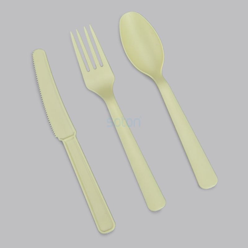 Cornstarch Fork Spoon and Knife Yellow Supplier China