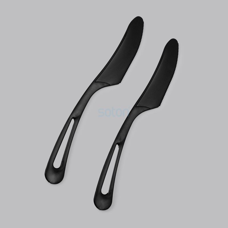ODM Cornstarch Fork Spoon and Knife Black