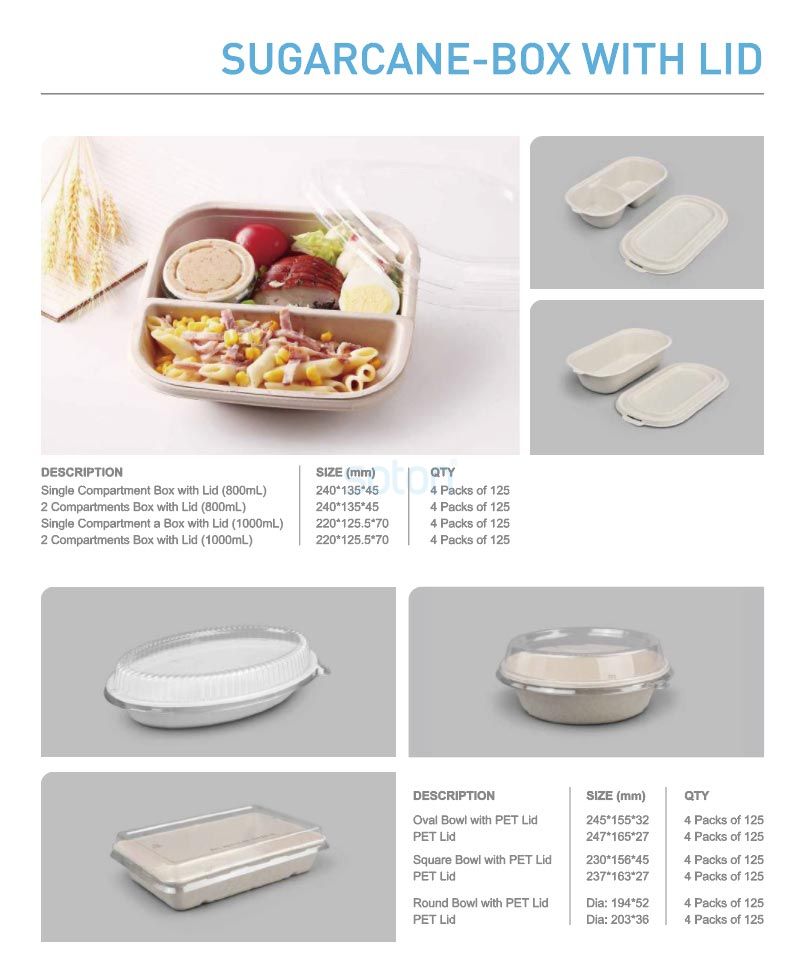 One Time Use Lunch Box with PLA Lid Custom Factory