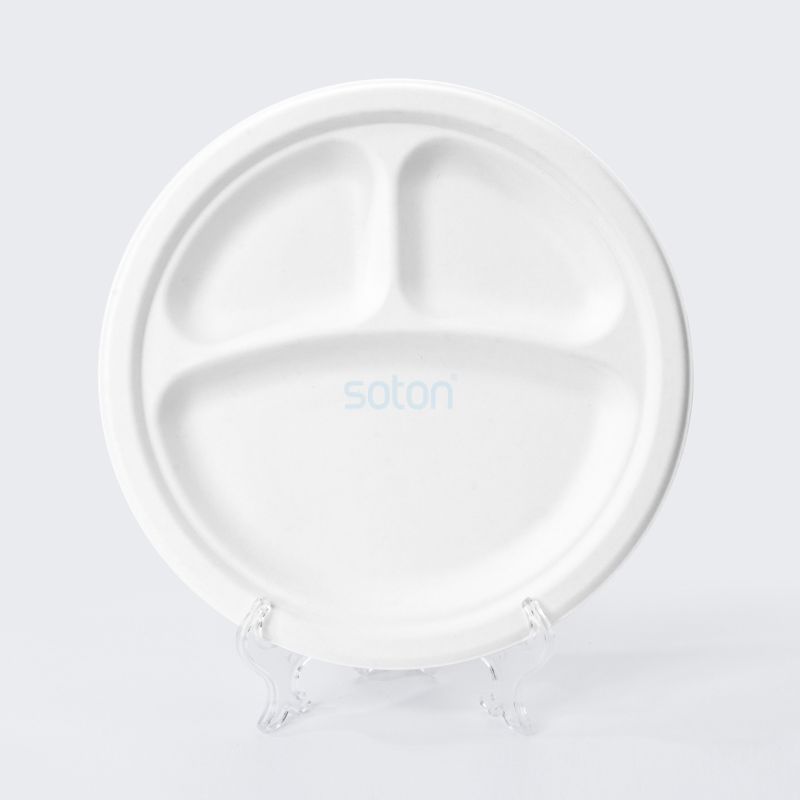 China Disposable Sugarcane Bagasse Plates Round Dish