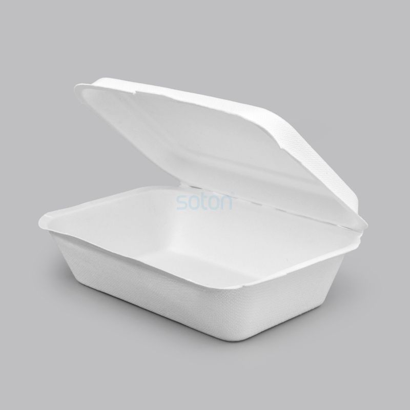 Sugarcane Clamshell Meal Box for Restaurant Home