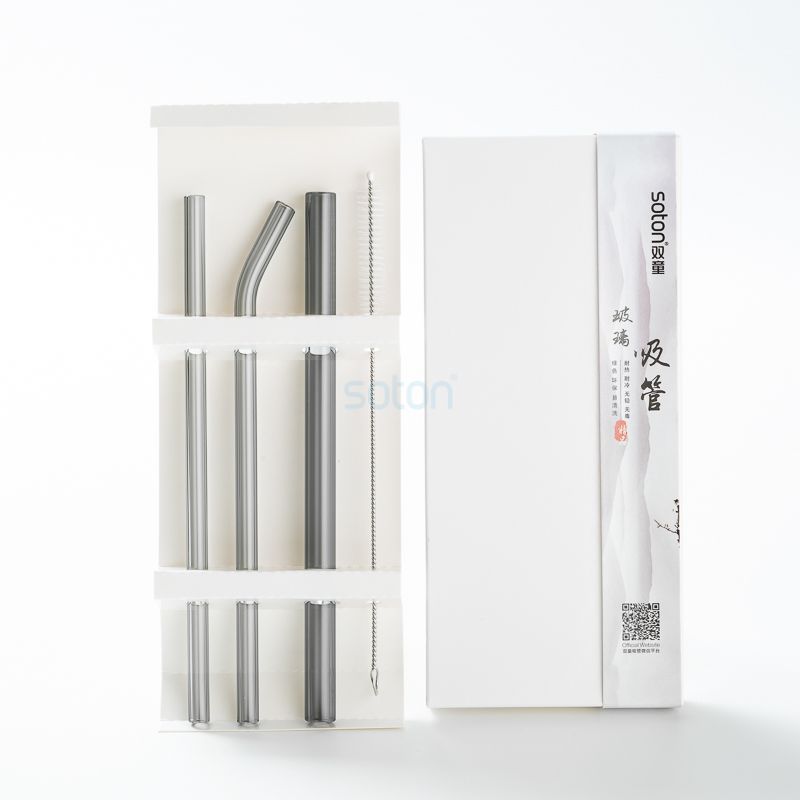 Eco Glass Straws Set with Box Manufacture