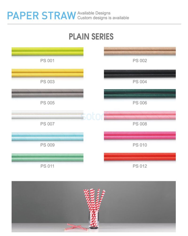 Single Paper Package Stripe Paper Straws Wholesale