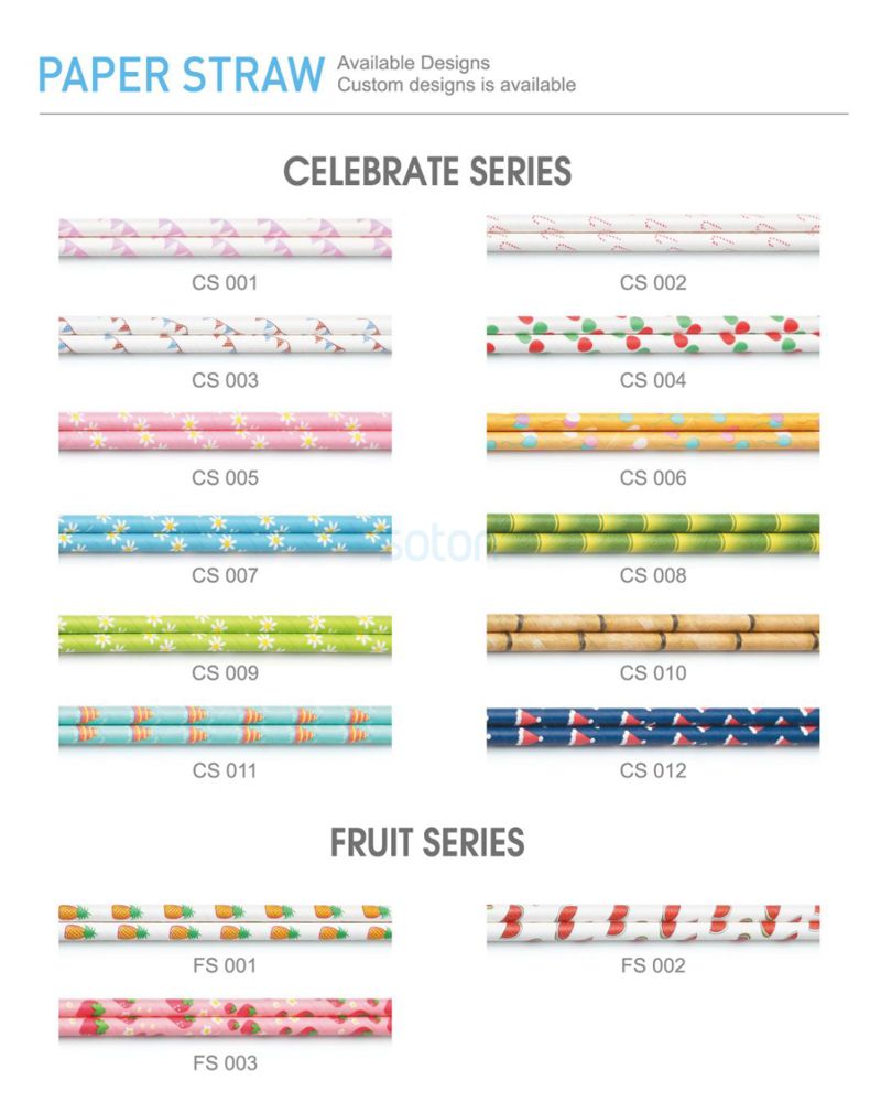 High Quality Paper Straws Colored Flag for Home