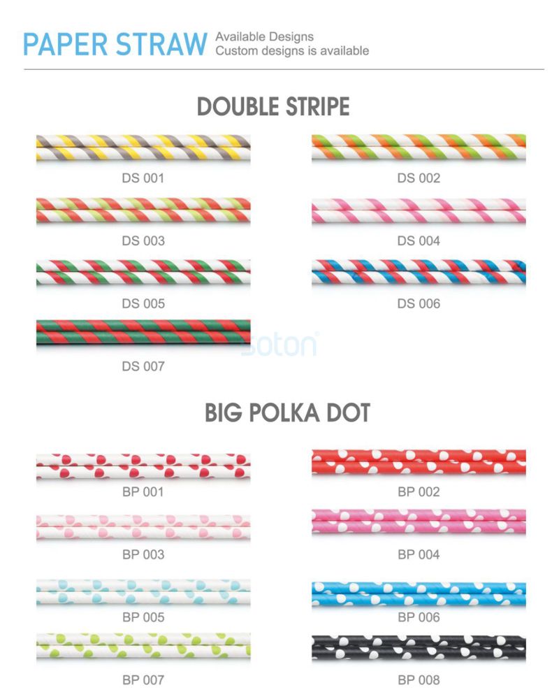 RED & GREEN Big Dots Paper Straws 