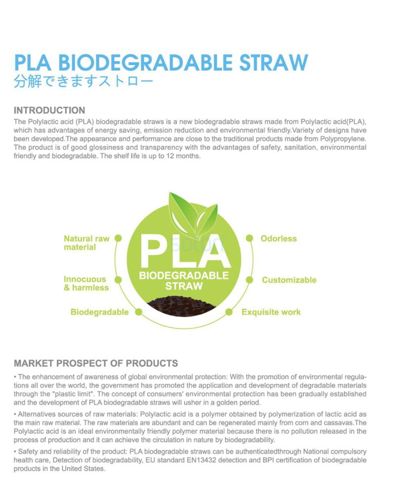 Bio Degradable Straws PLA Bent Straw Factory China