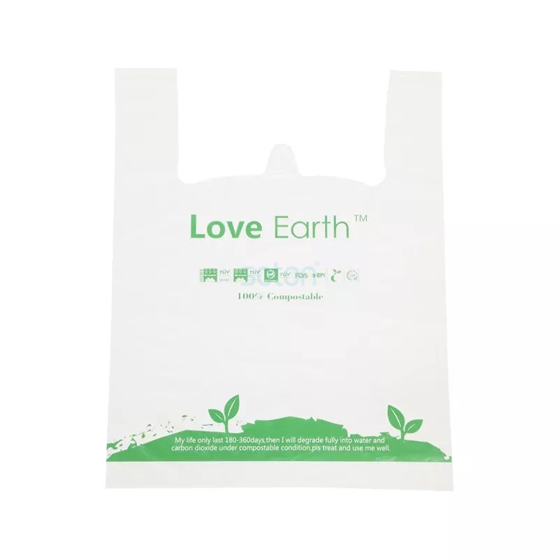 Biodegradable Eco Friendly Supermarket T Shirt Bags